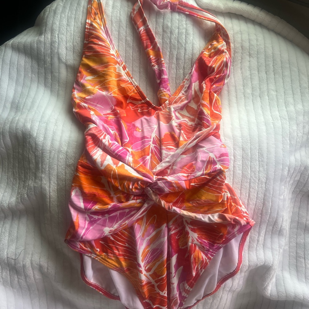 Ralph Lauren Pink and Orange Floral Swimsuit